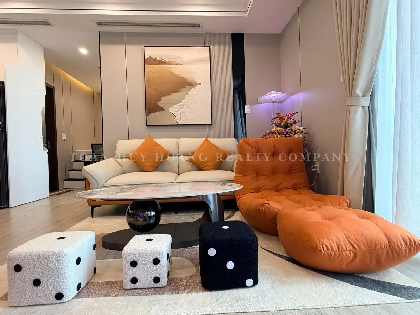 Ponte Apartment for Rent in Da Nang | 51m² | 1BR+ | Direct Han River View | Luxury Interior, view 1